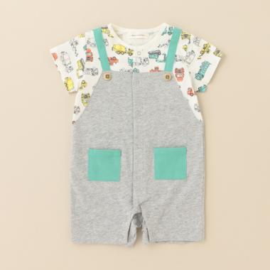 接触冷感働くクルマショートオール