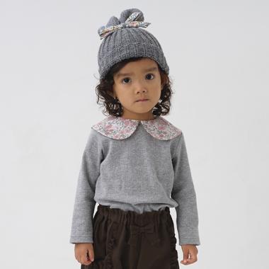 リバティファブリック衿長袖Tシャツ【日本製】