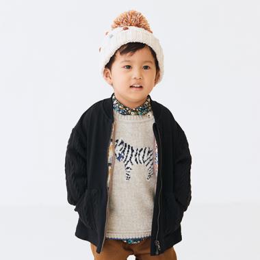 ケーブル袖3WAYブルゾン