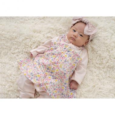 小花柄レイヤードカバーオール