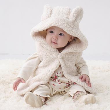 モコモコフードつきベスト【日本製】