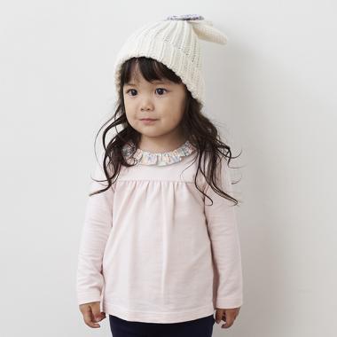 リバティファブリック衿フリルTシャツ【日本製】