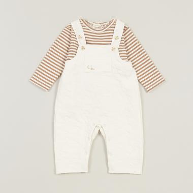 ニットキルトサロペット&トレーナーSET