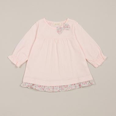 7分袖リボンTシャツ