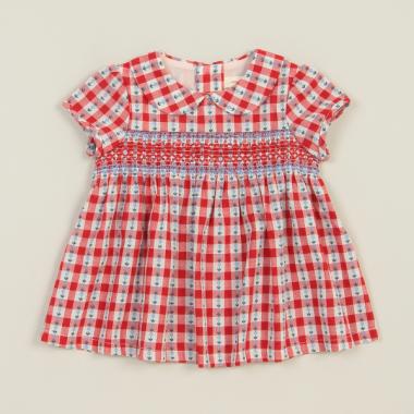 ドビーギンガムスモッキングチュニック