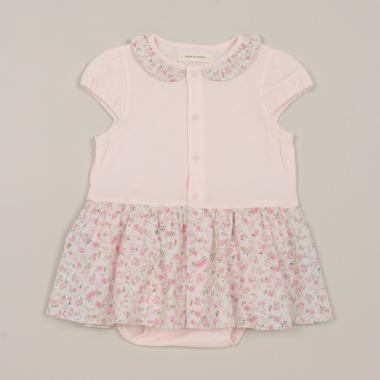 小花柄スカートつきロンパース