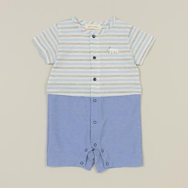 ボーダーシロクマシシュウショートオール【日本製】