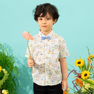 Pride and Bloom蝶タイつき半袖シャツ【日本製】