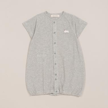 シロクマボーダー半袖2WAYオール【日本製】