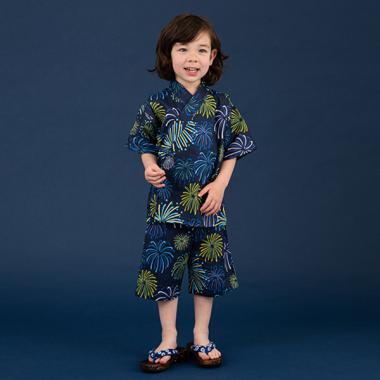 花火柄甚平スーツ