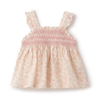 小花スモッキングチュニック