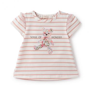 リバティクマアップリケＴシャツ