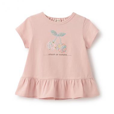 リバティチェリーアップリケTシャツ