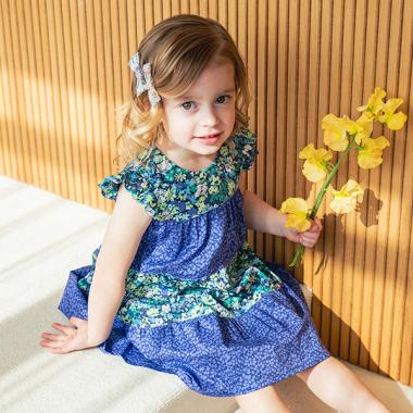 サスティナリバティパッチワークワンピース