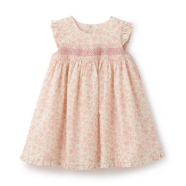 小花スモッキングワンピース