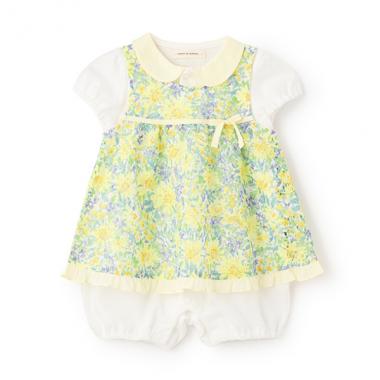 フラワーレースエプロンつきショートオール