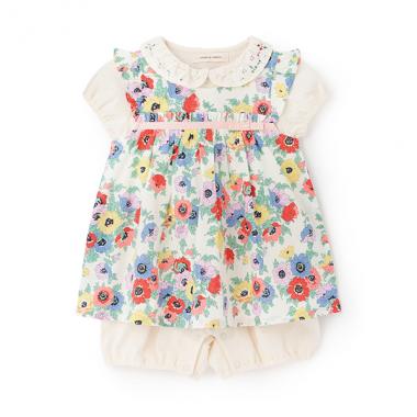 【オーガニック】マデリンエプロンつきショートオール