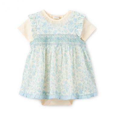 小花スモッキングボディスーツセット