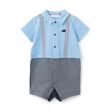 ポロ衿ショートオール