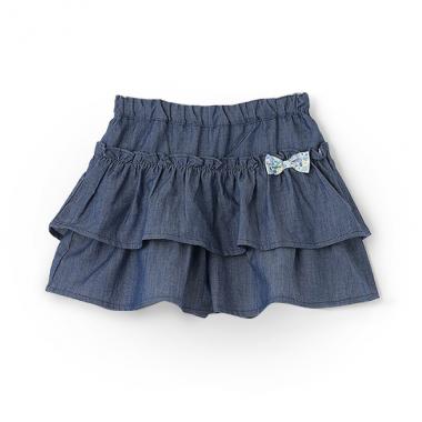 デニムフリルキュロット【日本製】