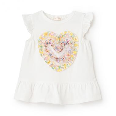 リバティフリルハート袖なしTシャツ