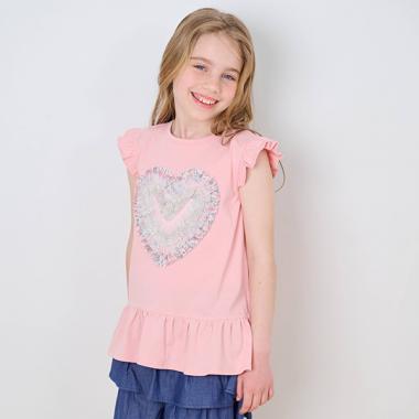 リバティフリルハート袖なしTシャツ