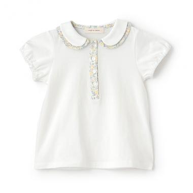 小花柄コンビブラウス