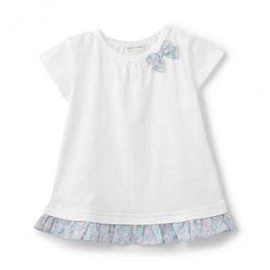 小花柄リボンTシャツ