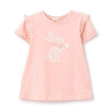 フラワーウサギ半袖Tシャツ