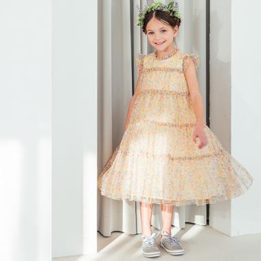 リバティプリントチュールドレス【日本製】