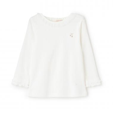 フリル衿メロー長袖Tシャツ