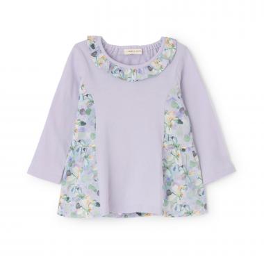 花柄切替えティアードチュニック