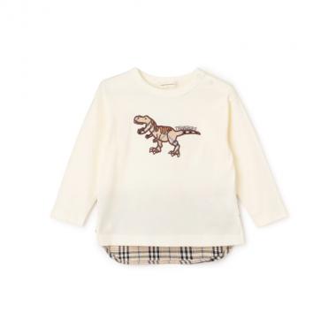 恐竜アップリケ長袖Tシャツ