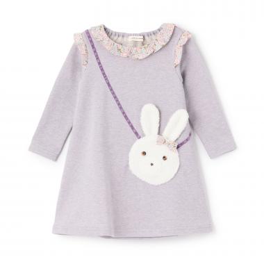 ラメ裏毛ウサギポシェットワンピース
