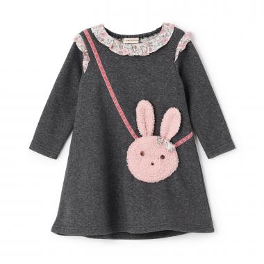 ラメ裏毛ウサギポシェットワンピース