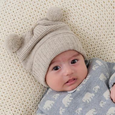 【オーガニック】ボンボン帽子【日本製】