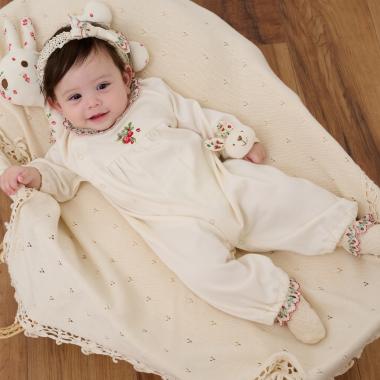 【オーガニック】野イチゴ刺しゅう2WAYドレス【日本製】