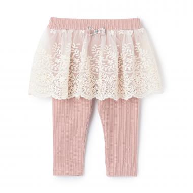 ケーブルチュールレースレギンス