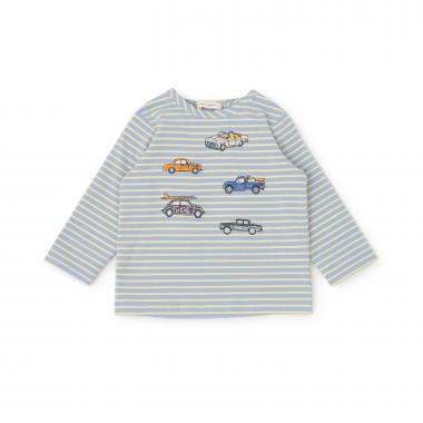 リバティクルマ刺しゅう長袖Tシャツ