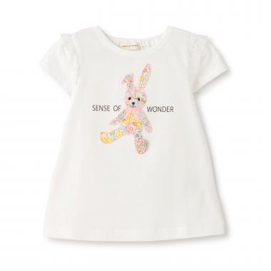 リバティウサギアップリケ半袖Tシャツ