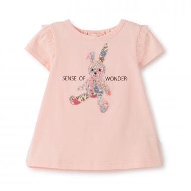 リバティウサギアップリケ半袖Tシャツ