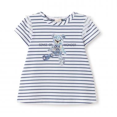 リバティクマアップリケ半袖Tシャツ