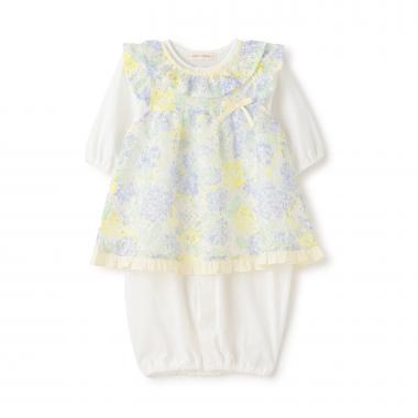 アジサイレースエプロンつき2WAYオール【オーガニック】