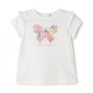 フラワーちょうちょプリント半袖Ｔシャツ