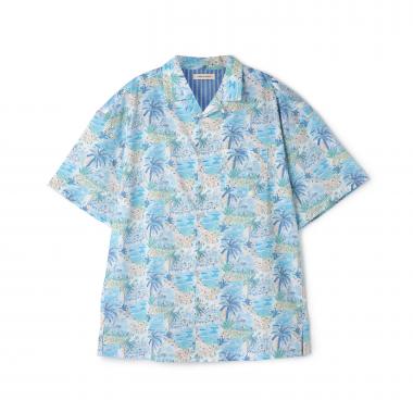 リバティプリント大人用開衿シャツ