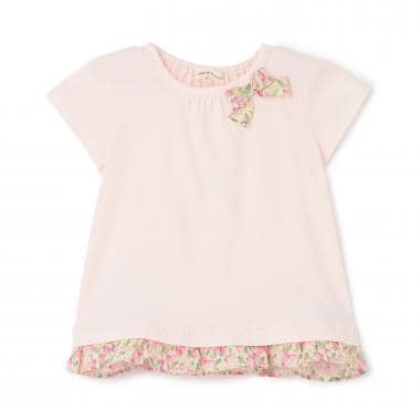 小花柄リボンTシャツ