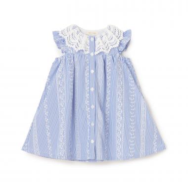 レースプリントストライプワンピース