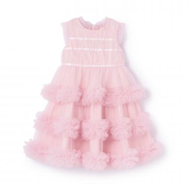 チュールフリルドレス