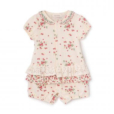 オーガニック野イチゴ半袖ショートオール