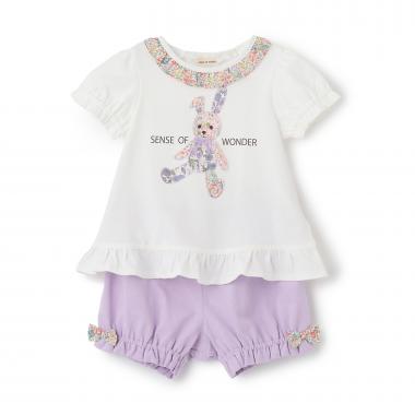 リバティウサクマアップリケベビースーツ